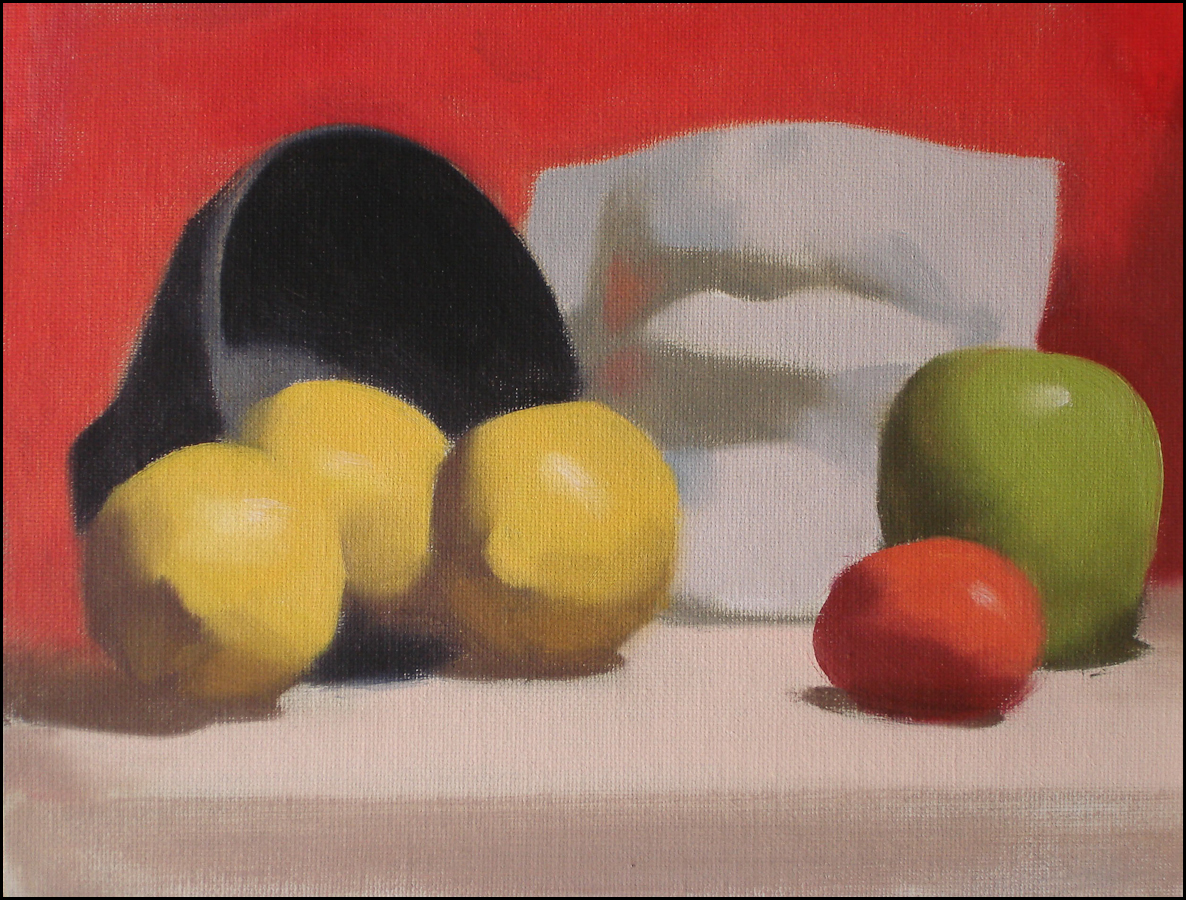 Still Life With Lemons, oil on canvas, 11x14 inches