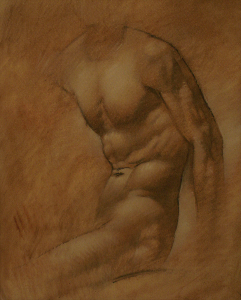 Male Torso, oil on canvas, 18x24 inches